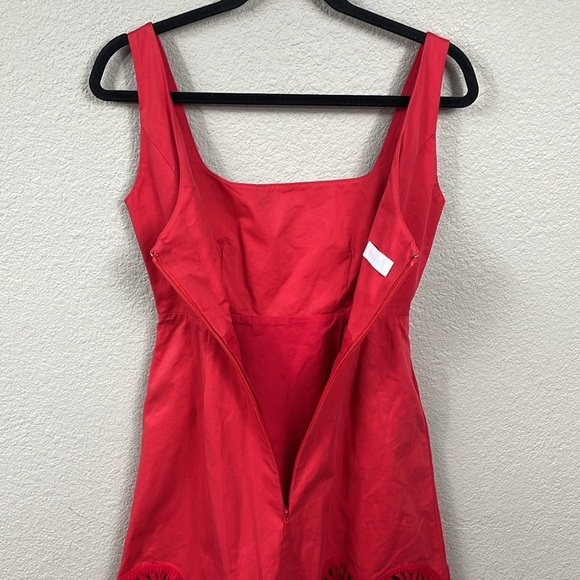 New Elexiay Kogi Crochet Embellished A Line Mini Dress Square Neck Red Sz S - Picture 8 of 16
